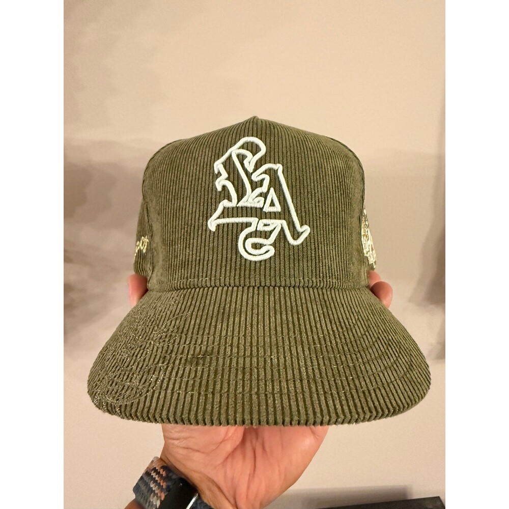 Dvniel Luu Snapback LA Limited Edition Satin Lined Hidden Pockets Olive Corduroy